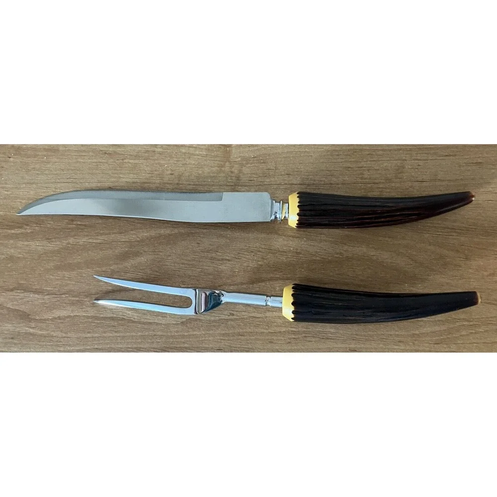 Vintage Regent Sheffield Warwick Knife/Fork Serving Carving Stainless Steel Set